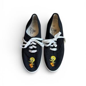 Vintage Looney Tunes Canvas Tweety Bird Shoes Size 7